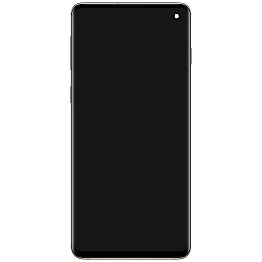 Samsung Galaxy Galaxy S10 G973 Touchscreen Display with Frame, Silver, Service Pack GH82-18850G