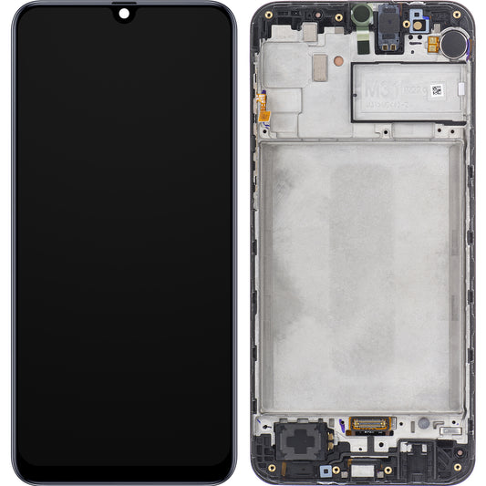 Touchscreen Display Samsung Galaxy M31 M315, with Frame, Black, Service Pack GH82-22405A