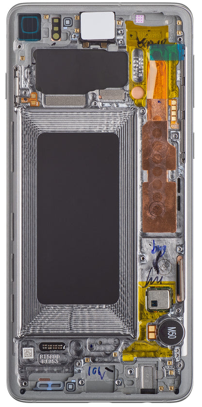 Samsung Galaxy Galaxy S10 G973 Touchscreen Display with Frame, Silver, Service Pack GH82-18850G