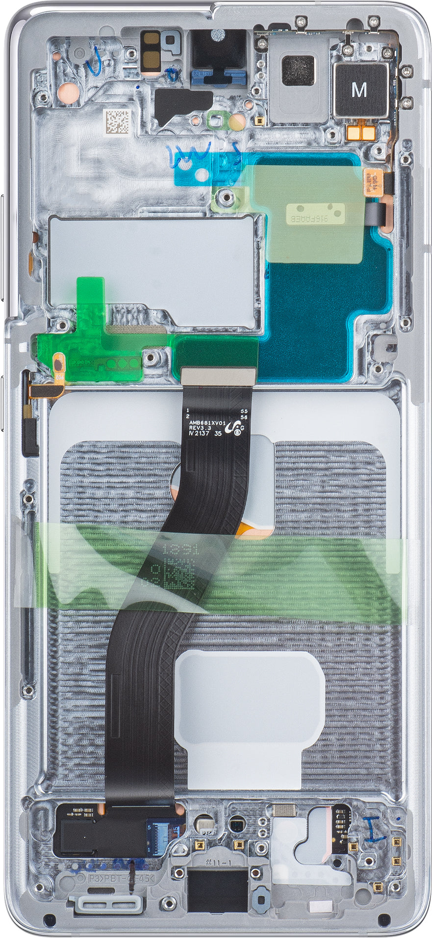 Display sa Touchscreen-om Samsung Galaxy S21 Ultra 5G G998, sa Ramom, Srebrni, Service Pack GH82-26035B