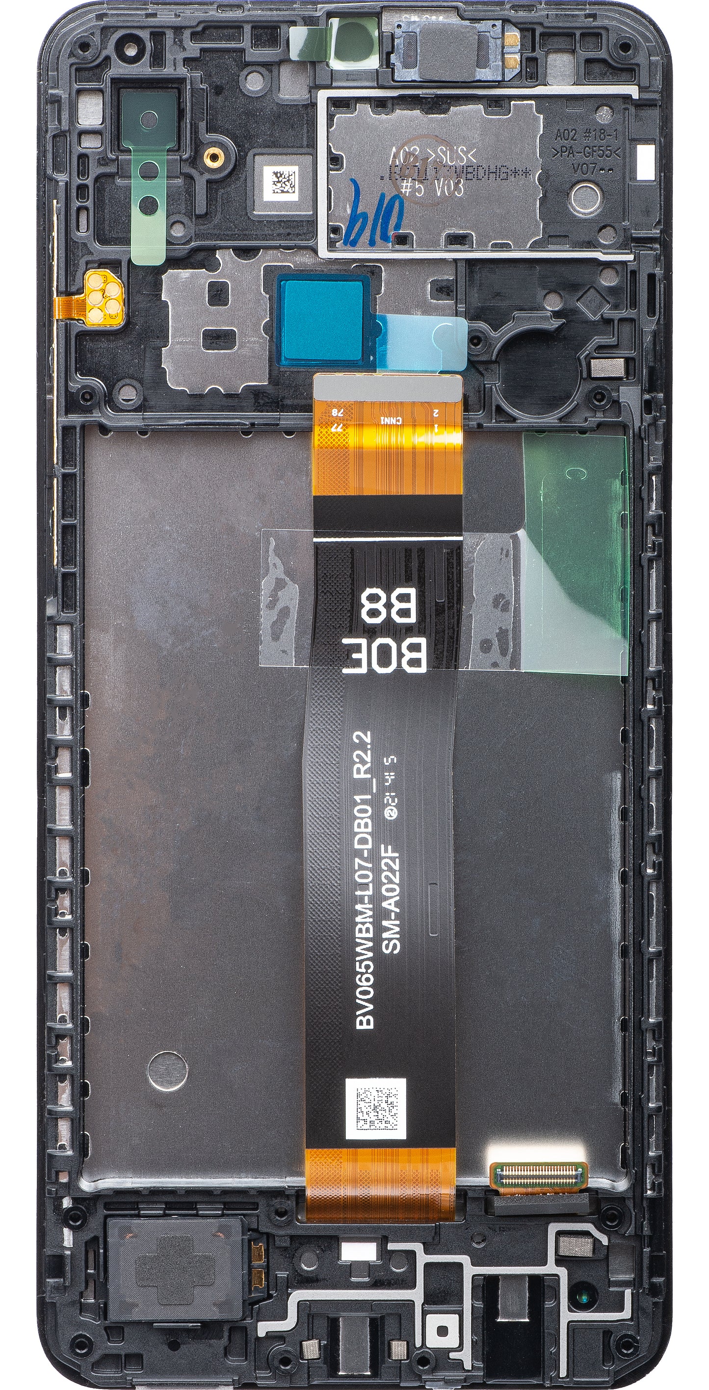 Zaslon s dodirnim ekranom Samsung Galaxy A02 A022, s okvirom, crni, servisni paket GH82-25249A