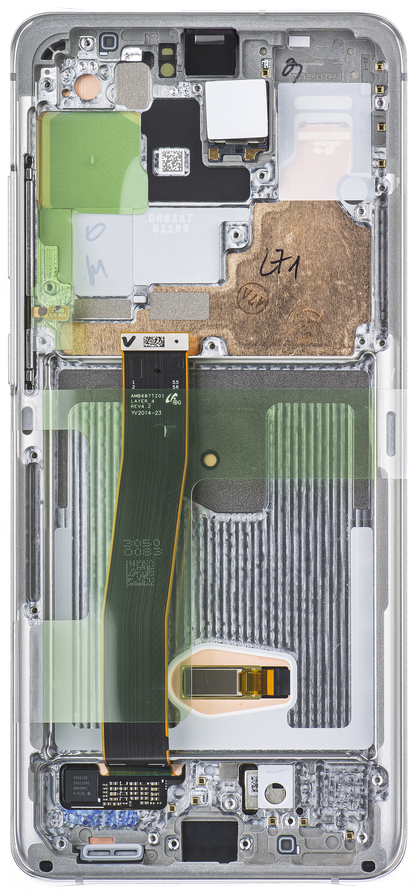 Display sa Touchscreen-om Samsung Galaxy S20 Ultra 5G G988 / S20 Ultra G988, sa Ramom, Beli, Service Pack GH82-26032C