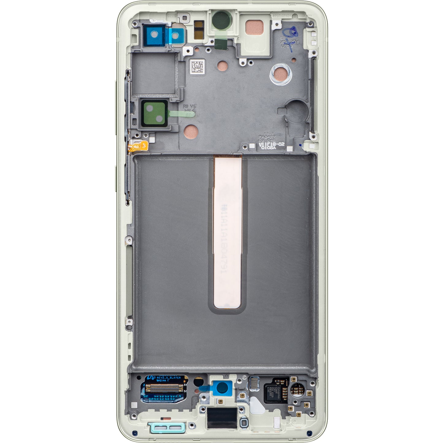 Touchscreen Display Samsung Galaxy S21 FE 5G G990, with Frame, Green, Service Pack GH82-2656590C