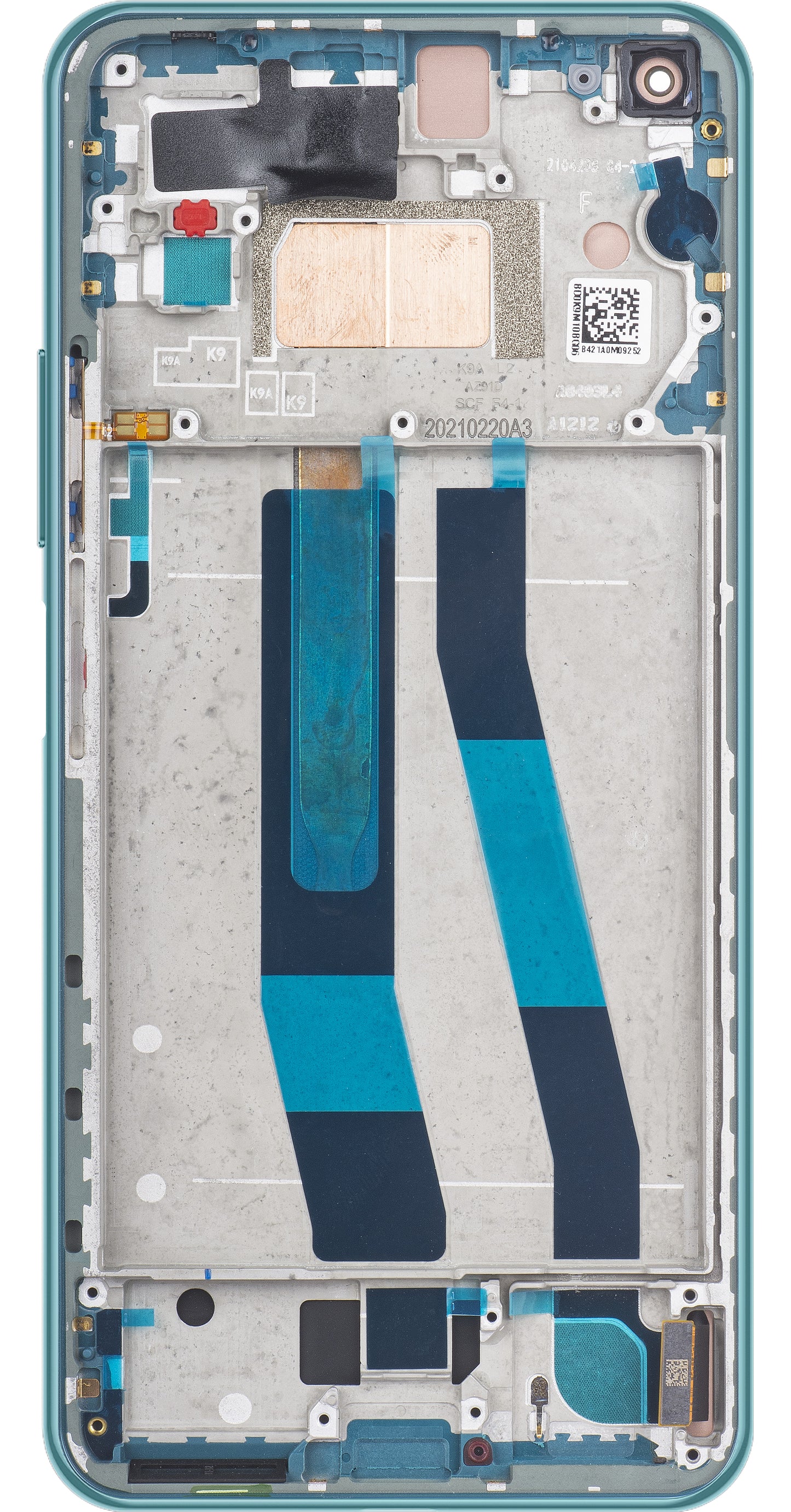 Touchscreen Display Xiaomi Mi 11 Lite 5G, with Frame, Green, Service Pack 56000H00K900
