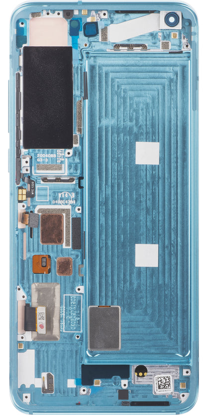 Touchscreen Display Xiaomi Mi 10 5G, with Frame, Version 7, Green, Service Pack 56000K00J200
