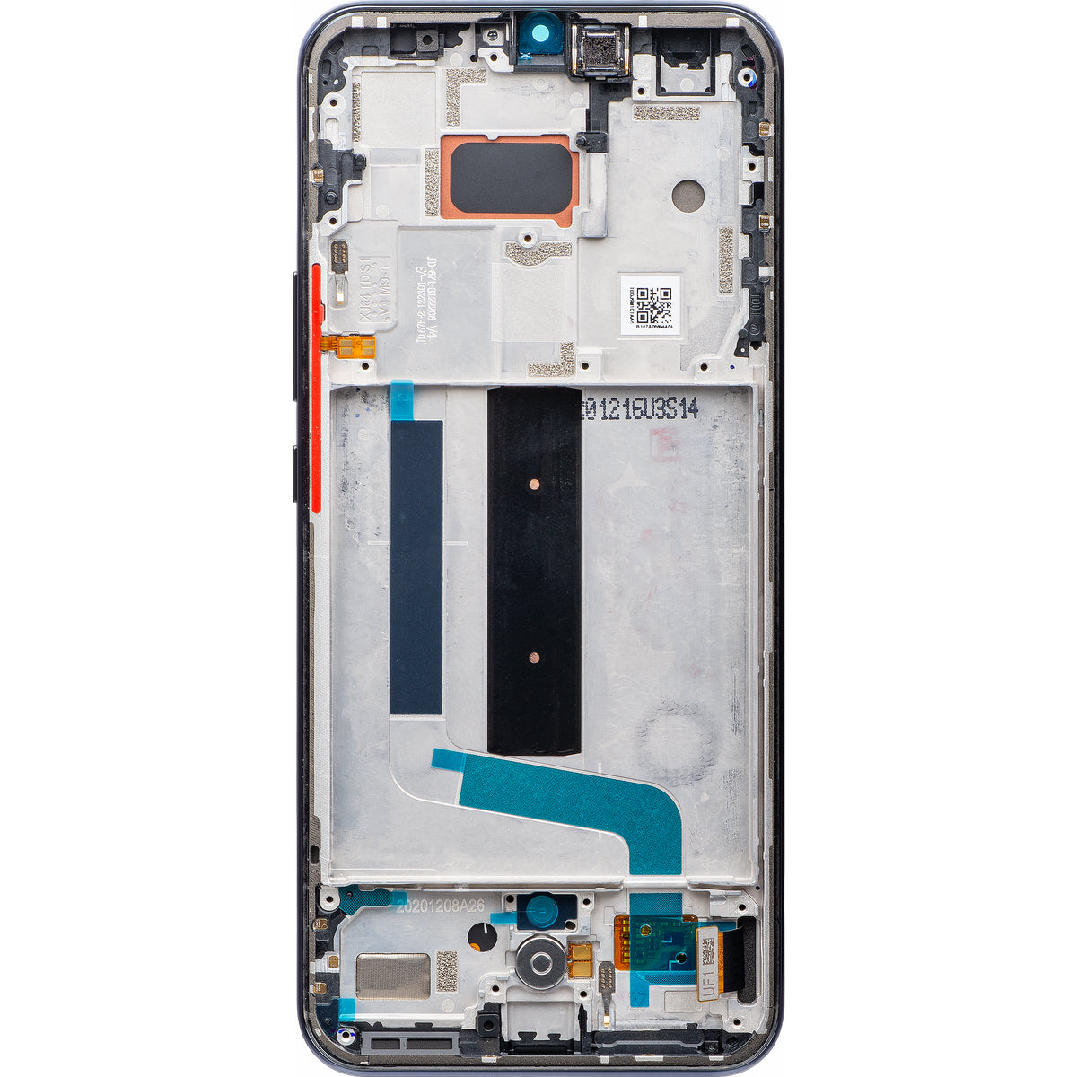 Display sa ekranom osetljivim na dodir Xiaomi Mi 10 Lite 5G, sa ramom, siva, Service Pack 56000400J900