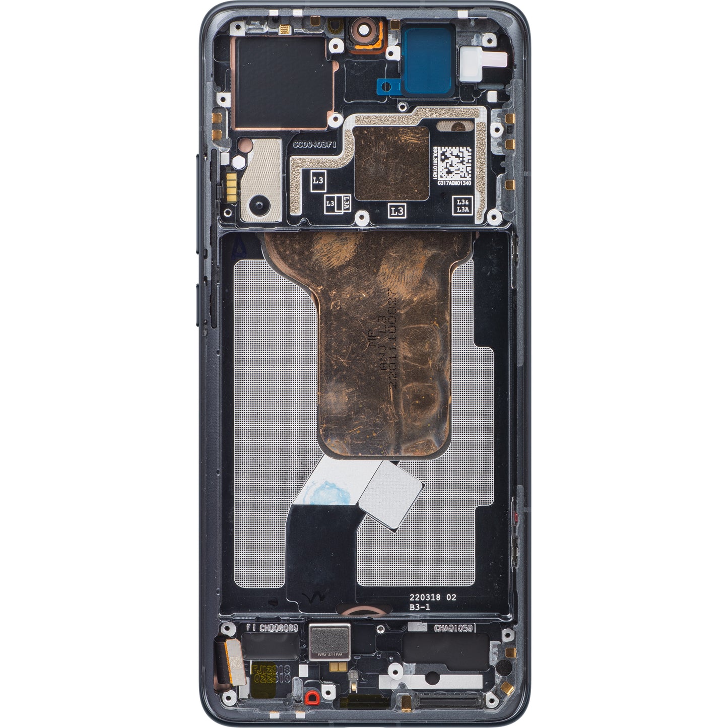 Ekran sa dodirnim ekranom Xiaomi 12S / 12X / 12, sa okvirom, sivi, Service Pack 5600030L3A00