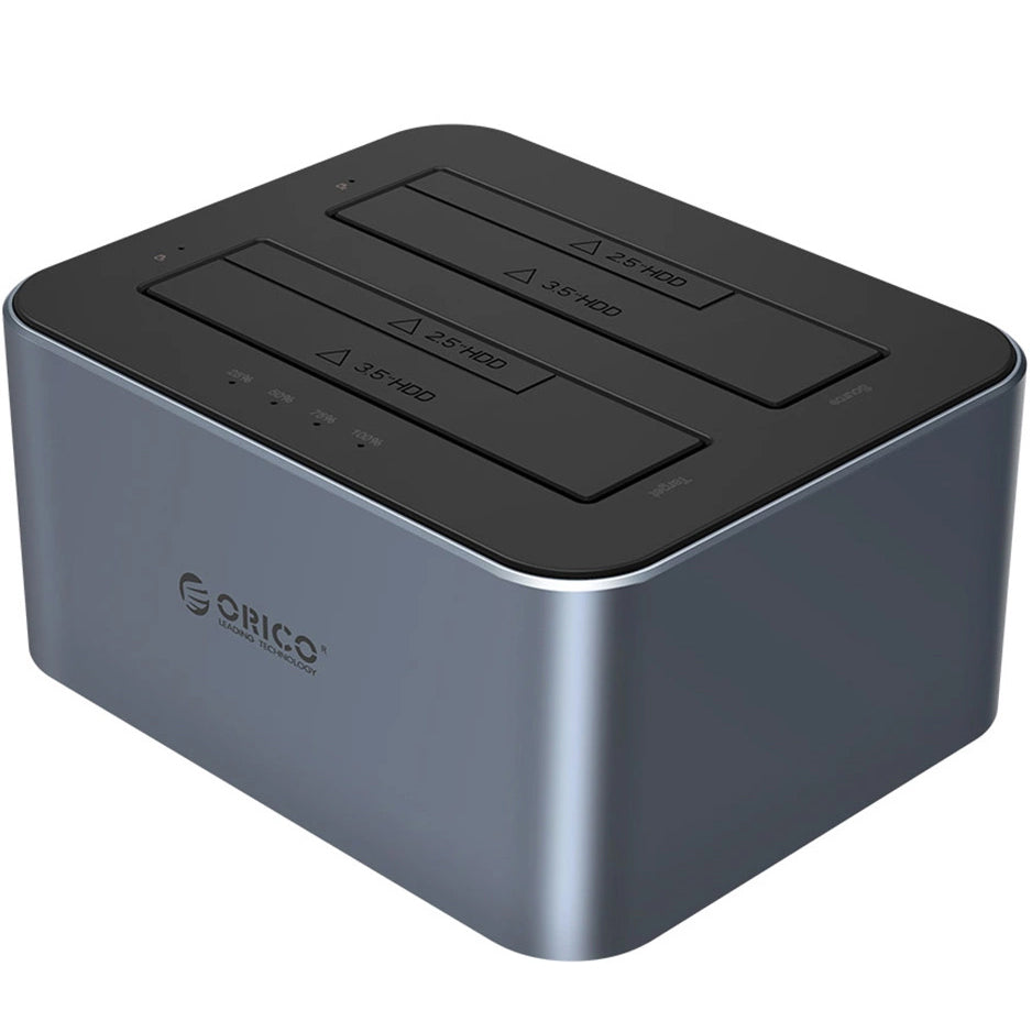 Docking Station Orico 6626C3-C-V1 2-Drive za HDD / SSD SATA 2.5inch / 3.5inch, Siva
