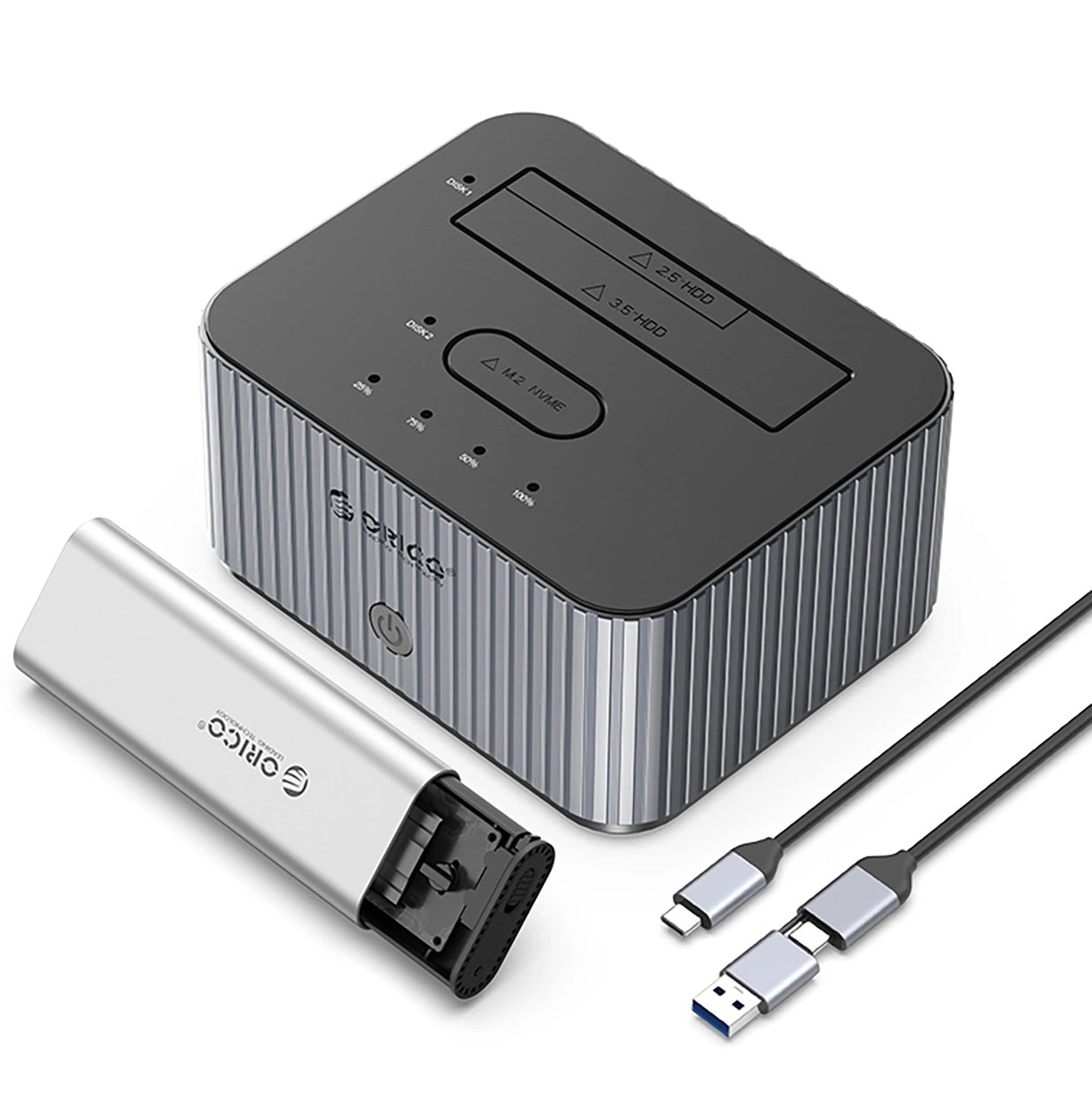 Docking Station Orico IT28E-C za HDD / SSD SATA 2.5inch / 3.5inch - SSD SATA M.2 NVMe, Siva