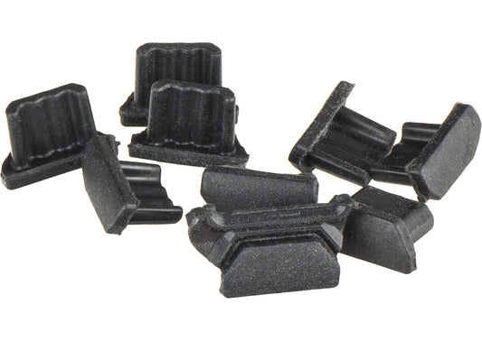 Čep protiv prašine za port telefona OEM, microUSB, Set 10 komada, Crna