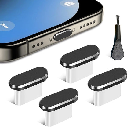 Čep protiv prašine za port telefona Techsuit AD1, USB-C, Set 4 komada, Crna