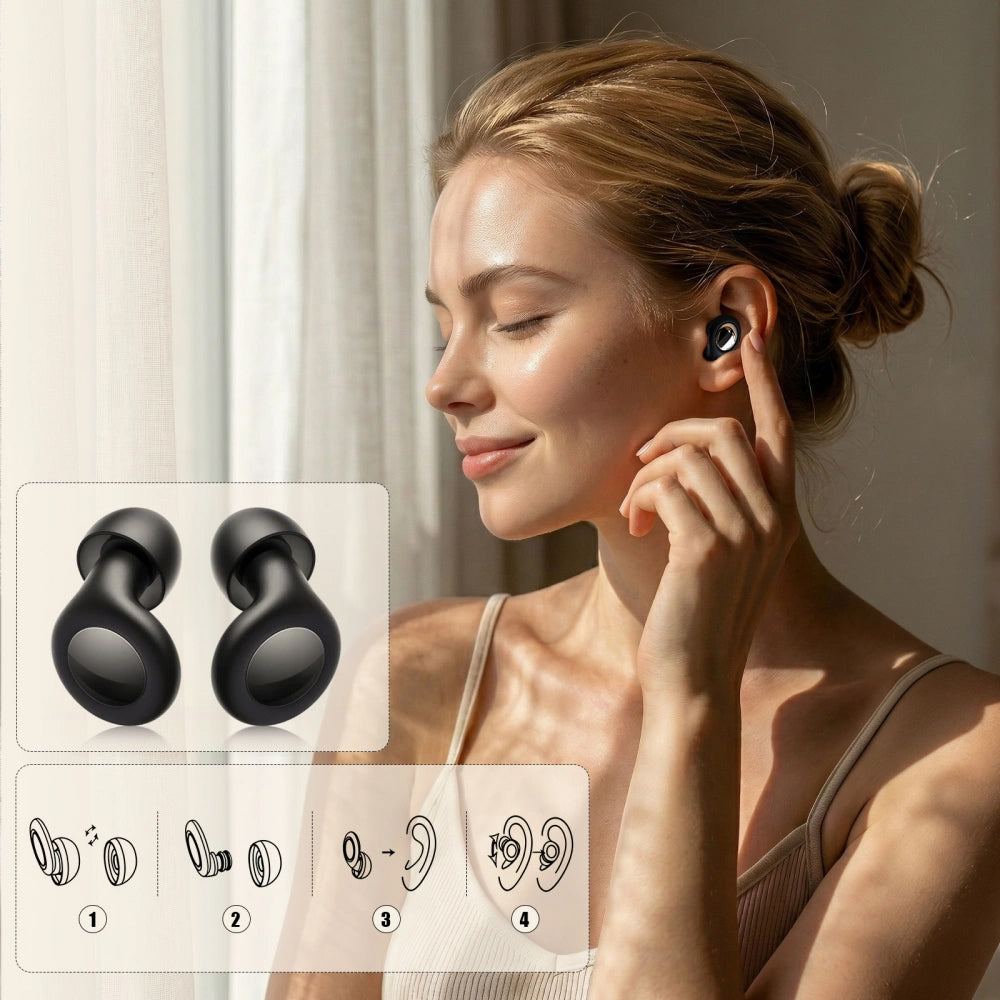 Čepovi za uši Tech-Protect QuietFit, Crni