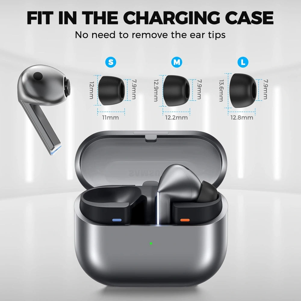 Čepovi Techsuit ET3 za Samsung Galaxy Buds3 Pro, Veličina S / M / L, Beli