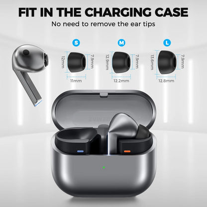 Čepovi Techsuit ET3 za Samsung Galaxy Buds3 Pro, Veličina S / M / L, Beli