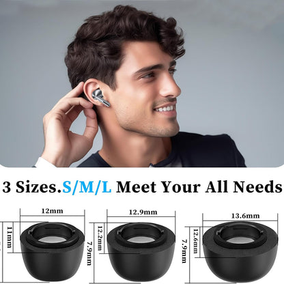 Čepovi Techsuit ET3 za Samsung Galaxy Buds3 Pro, Veličina S / M / L, Crni