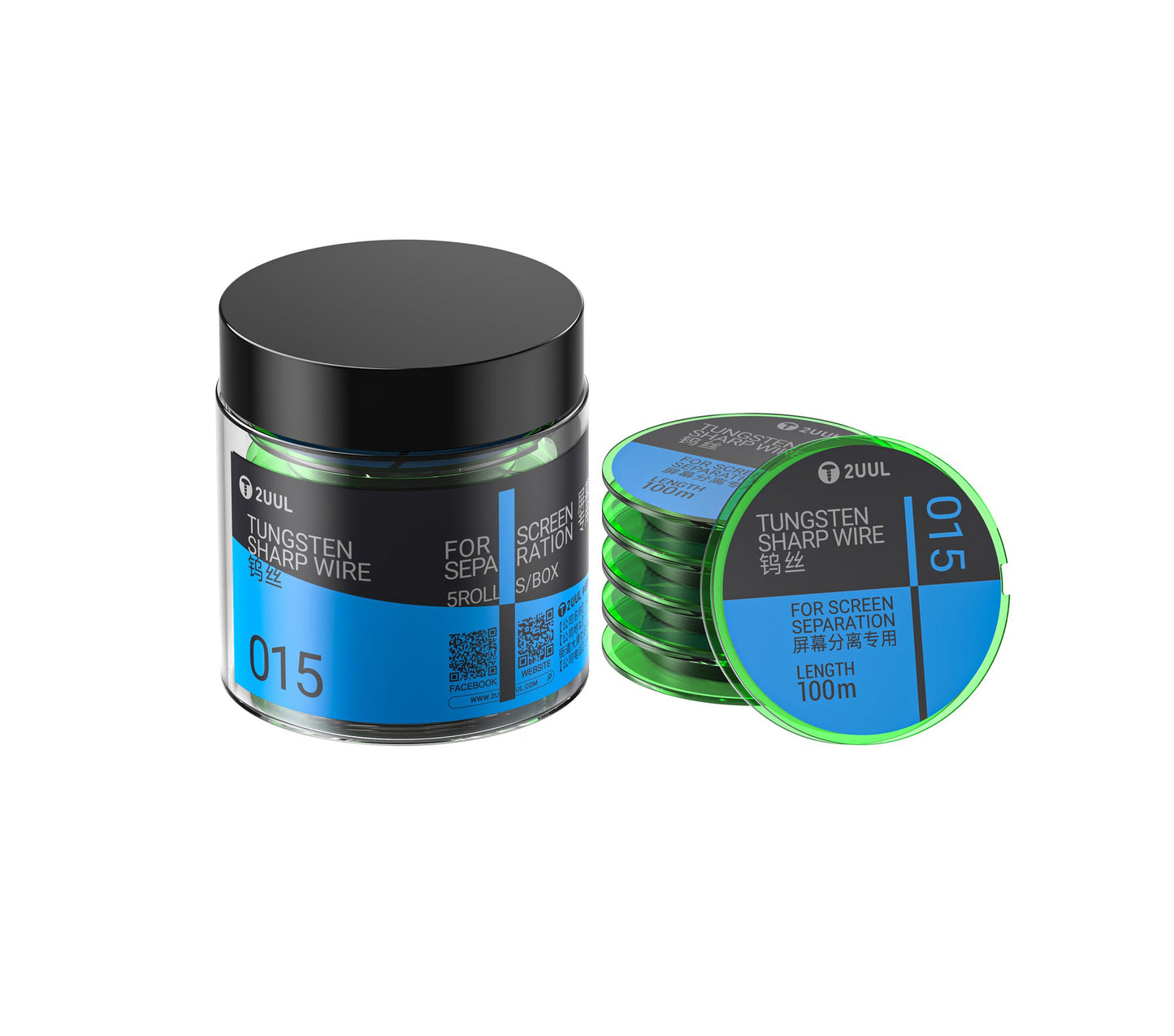 Tungstenska žica 2UUL WS-015, 0.015mm, 100m, Set 5 komada