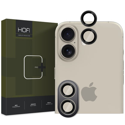 Folija za zaštitu zadnje kamere HOFI CamRing PRO+ za Apple iPhone 16 Plus / 16, Kaljeno staklo, Crna