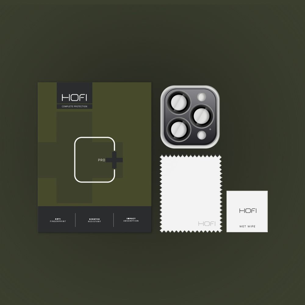 Folija za zaštitu zadnje kamere HOFI CamRing PRO+ za Apple iPhone 16 Pro Max / 16 Pro, Kaljeno staklo, Crna