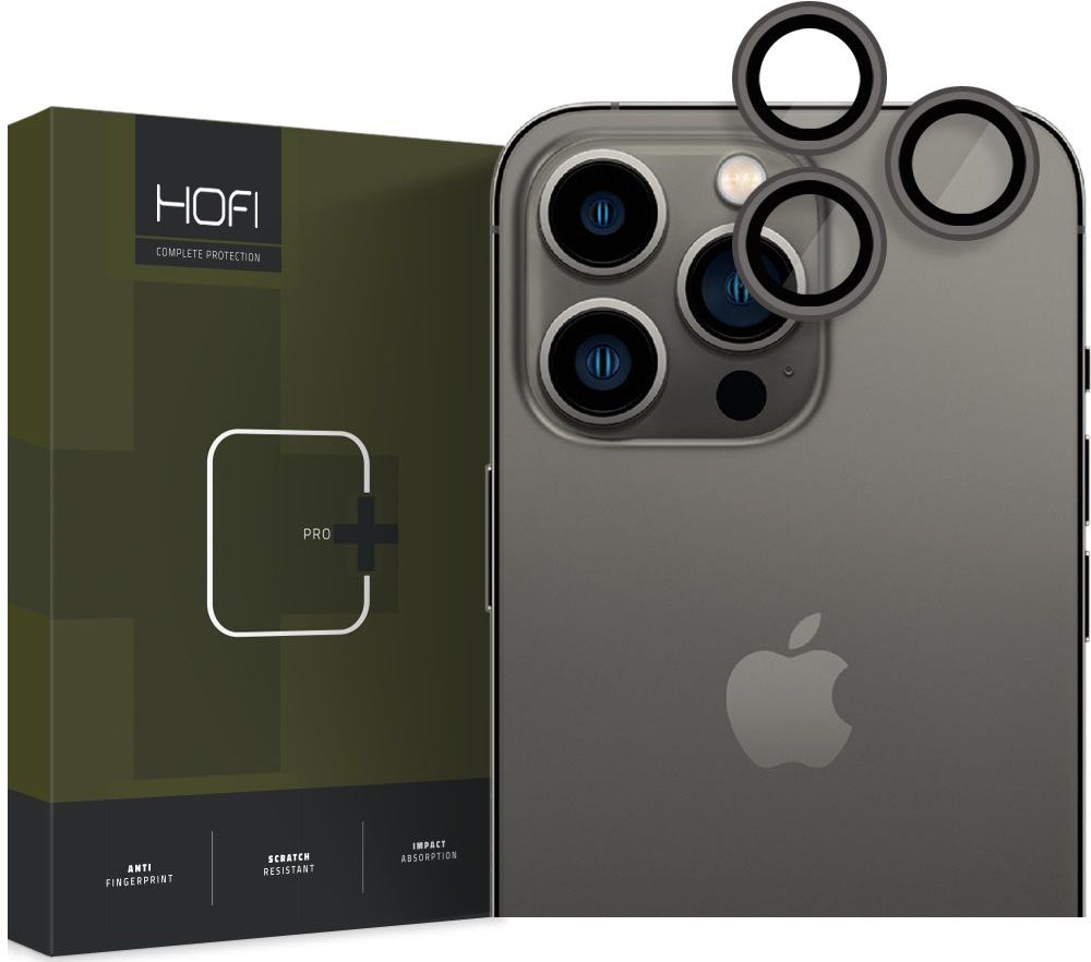Folija za zaštitu zadnje kamere Tech-Protect CamRing PRO+ za Apple iPhone 14 Pro Max / 14 Pro, Kaljeno staklo, Crna