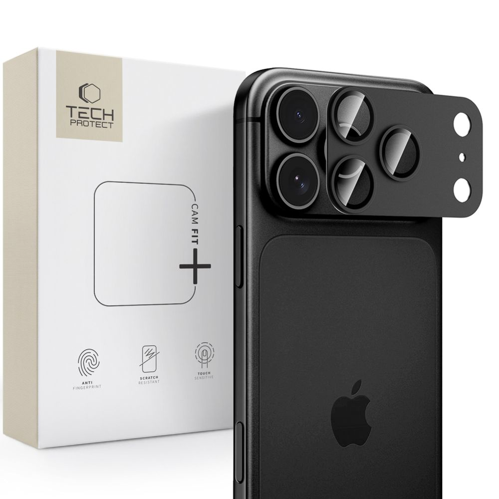 Zaštitna folija za zadnju kameru Tech-Protect CamFull Fit+ za Apple iPhone 18 Pro, kaljeno staklo, crna