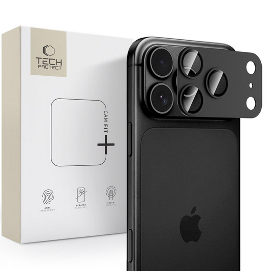 Zaštitna folija za zadnju kameru Tech-Protect CamFull Fit+ za Apple iPhone 18 Pro, kaljeno staklo, crna