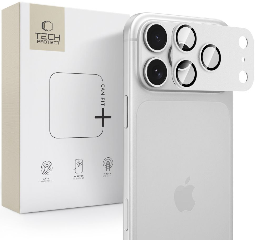 Zaštitna folija za zadnju kameru Tech-Protect CamFull Fit+ za Apple iPhone 18 Pro, Kaljeno staklo, Srebrna