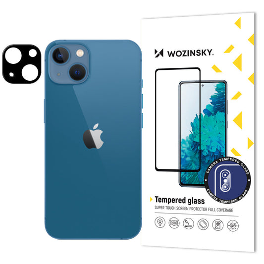 Zaštitna folija za stražnju kameru WZK za Apple iPhone 15, Kaljeno staklo, Crna