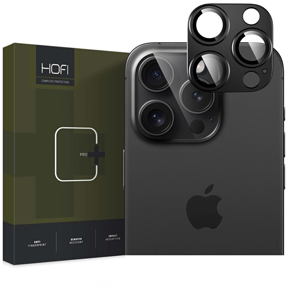 Folija za zaštitu zadnje kamere HOFI Fullcam za Apple iPhone 16 Pro Max / 16 Pro, Kaljeno staklo, Crna