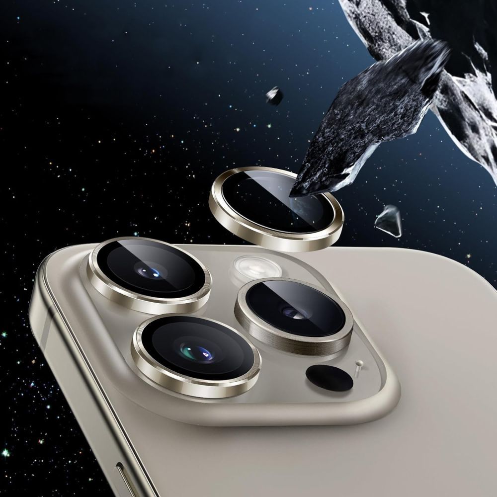 Folija za zaštitu zadnje kamere HOFI CamRing PRO+ za Apple iPhone 16 Pro Max / 16 Pro, Kaljeno staklo, Siva