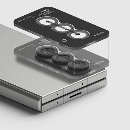 Folija za zaštitu zadnje kamere Ringke za Samsung Galaxy Z Fold6 F956, Kaljeno staklo, Set 2 komada, Crna