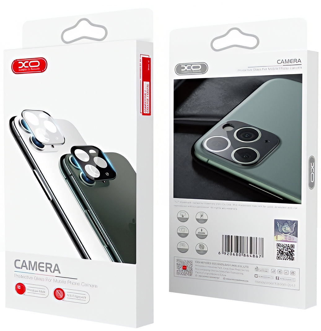 Zaštitna folija za zadnju kameru XO Design 3D za Apple iPhone 12 Pro Max, kaljeno staklo, crna