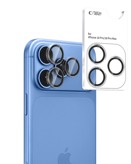 Zaštitna folija za zadnju kameru Tech-Protect CamRing Fit+ za Apple iPhone 18 Pro / 18 Pro Max, Kaljeno staklo, Providna