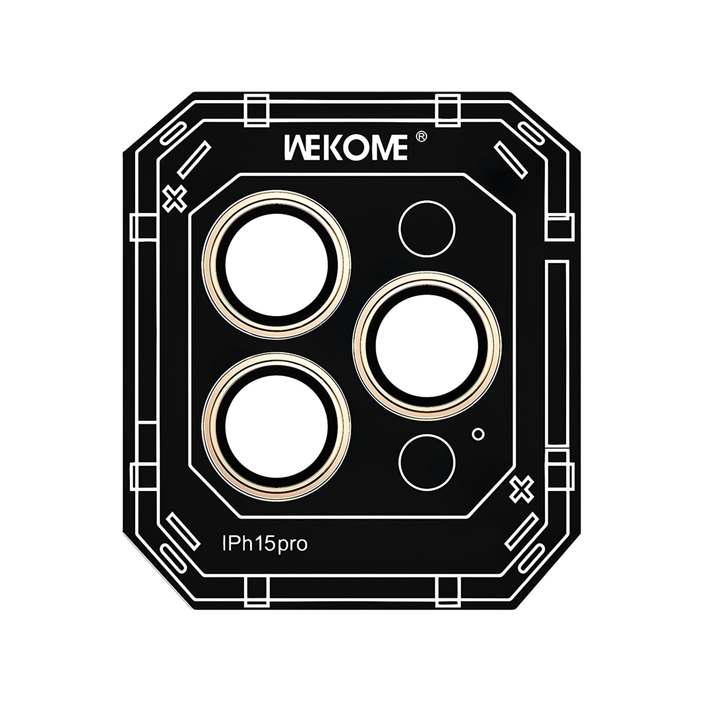 Folija za zaštitu zadnje kamere Wekome WTPC-008 za Apple iPhone 15 Pro, Kaljeno staklo, Zlatna