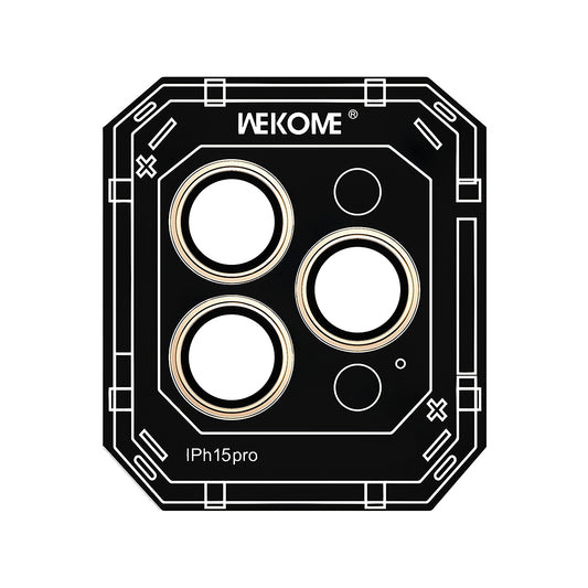 Zaštitna folija za stražnju kameru Wekome WTPC-008 za Apple iPhone 15 Pro, Kaljeno staklo, Zlatna