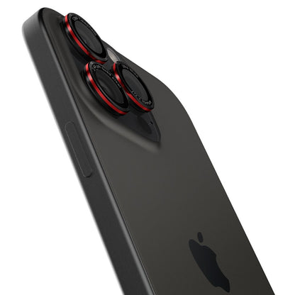 Folija za zaštitu zadnje kamere Spigen EZ FIT za Apple iPhone 16 Pro Max / 16 Pro / 15 Pro Max, Kaljeno staklo, Set od 2 komada, Crna AGL05217