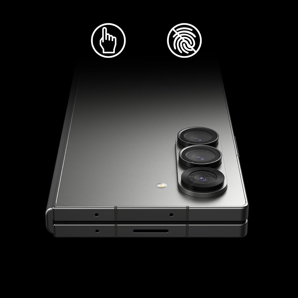 Folija za zaštitu zadnje kamere Ringke za Samsung Galaxy Z Fold6 F956, Kaljeno staklo, Set 2 komada, Crna