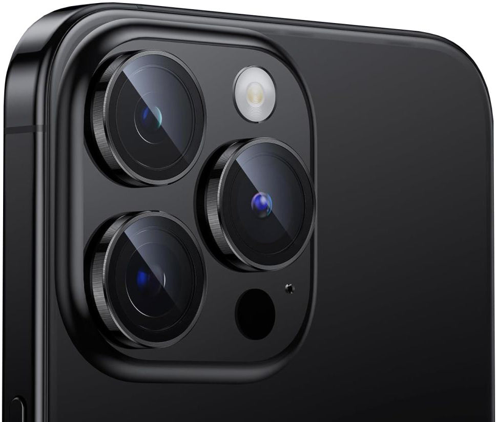 Folija za zaštitu zadnje kamere Tech-Protect CamRing PRO+ za Apple iPhone 14 Pro Max / 14 Pro, Kaljeno staklo, Crna