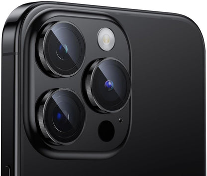 Folija za zaštitu zadnje kamere Tech-Protect CamRing PRO+ za Apple iPhone 14 Pro Max / 14 Pro, Kaljeno staklo, Crna