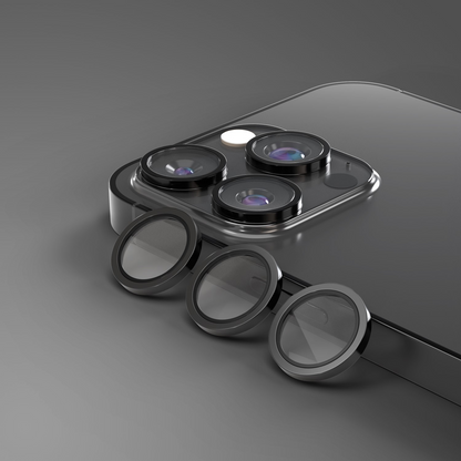 Zaštitna folija za zadnju kameru Etteri za Apple iPhone 16 Pro Max / 16 Pro, Kaljeno staklo, Crna