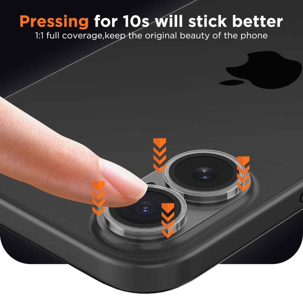 Zaštitna folija za zadnju kameru Tech-Protect CamFull Fit+ za Apple iPhone 17, Kaljeno staklo, Mat Transparentna