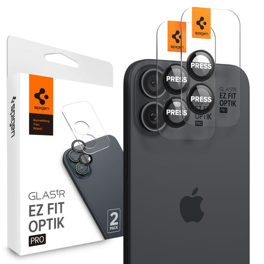 Spigen EZ FIT Back Camera Protective Film for Apple iPhone 16 Plus / 16, Glass Protected, Set 2 pieces, Black AGL07921 AGL07921