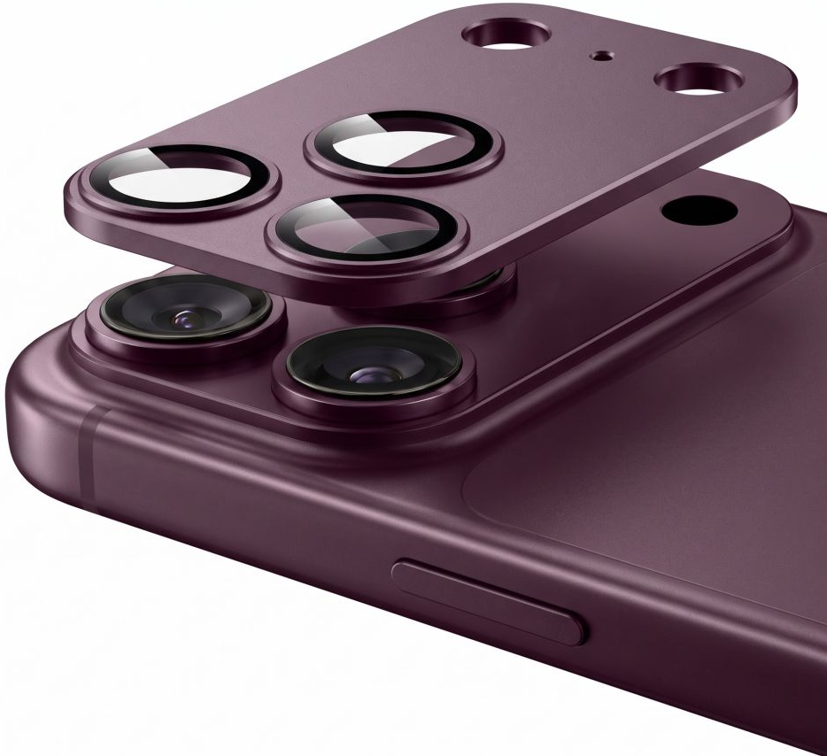 Zaštitna folija za zadnju kameru Tech-Protect CamFull Fit+ za Apple iPhone 18 Pro, Kaljeno staklo, Bordo