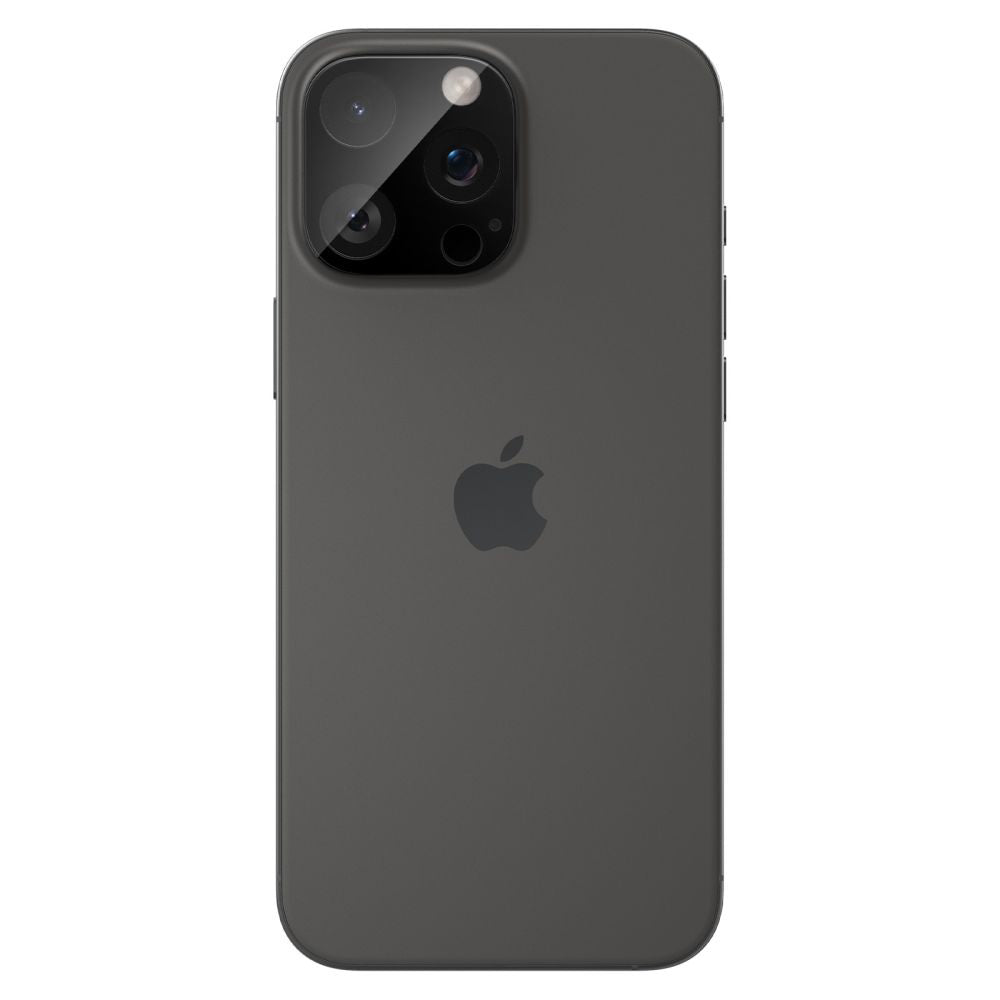 Folija za zaštitu zadnje kamere Spigen Optik za Apple iPhone 15 Pro Max / 15 Pro, Kaljeno staklo, Pun lepak, Set od 2 komada, Crna AGL05273