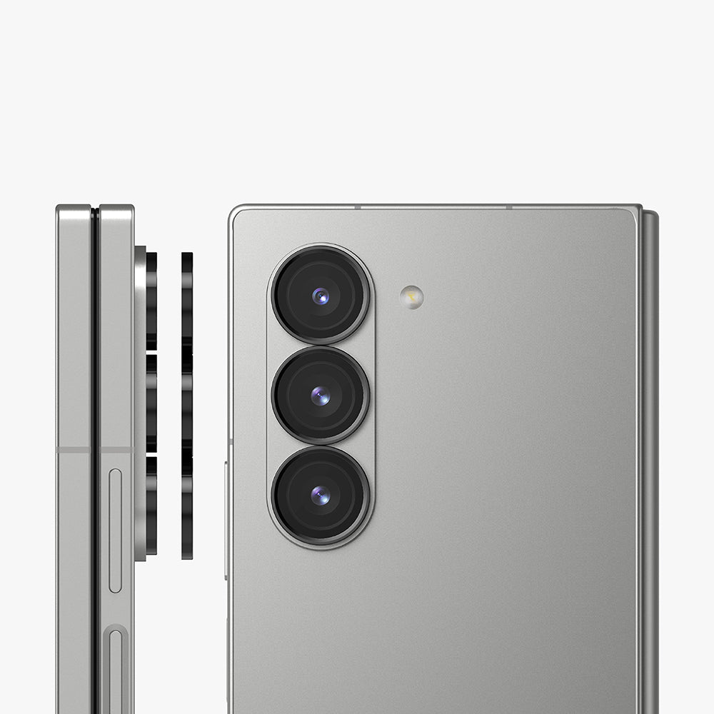 Folija za zaštitu zadnje kamere Ringke za Samsung Galaxy Z Fold6 F956, Kaljeno staklo, Set 2 komada, Crna