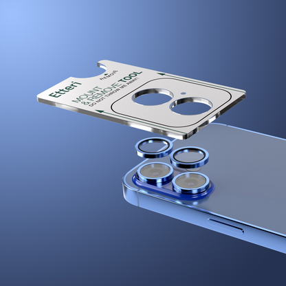 Zaštitna folija za zadnju kameru Etteri za Apple iPhone 16 Plus / 16, Kaljeno staklo, Plava