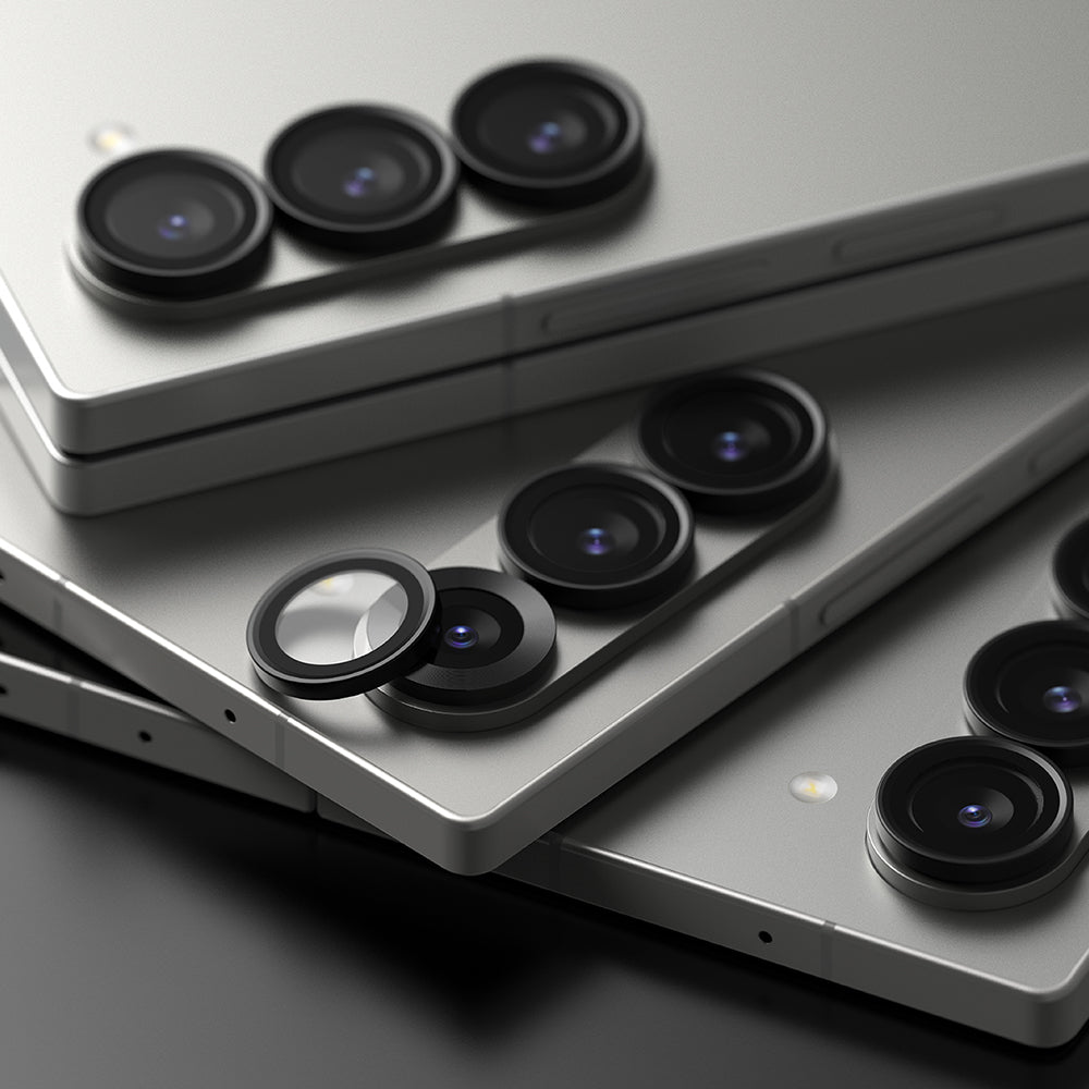 Folija za zaštitu zadnje kamere Ringke za Samsung Galaxy Z Fold6 F956, Kaljeno staklo, Set 2 komada, Crna