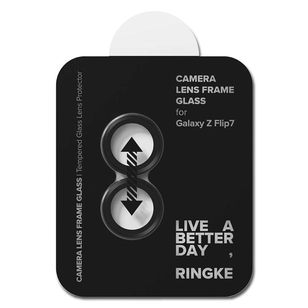 Zaštitna folija za zadnju kameru Ringke za Samsung Galaxy Z Flip7 F766, Kaljeno staklo, Set od 2 komada, Crna