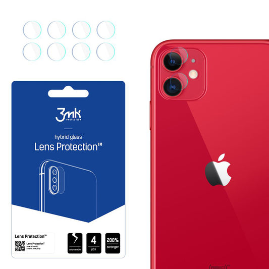Zaštitna folija za zadnju kameru 3MK Protection za Apple iPhone 11, Fleksibilno staklo, Set od 4 komada, Providna