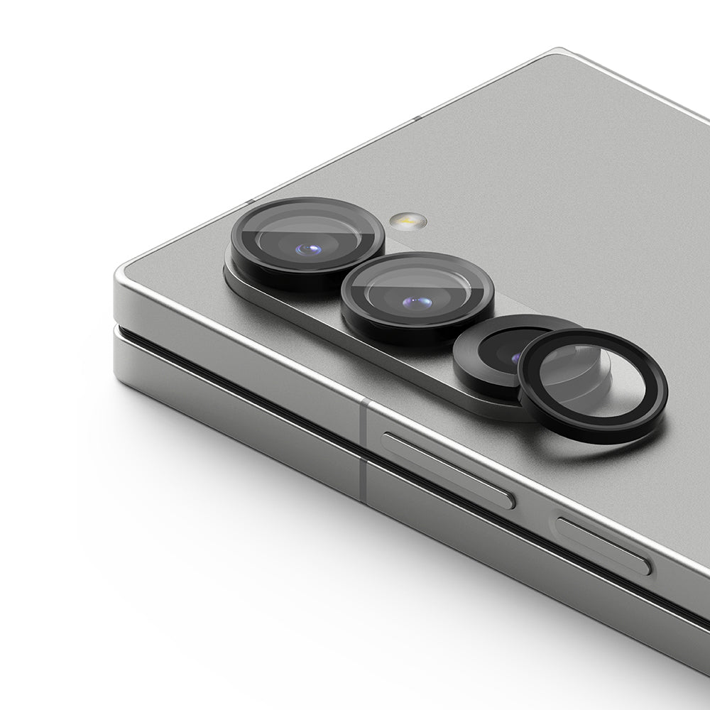 Folija za zaštitu zadnje kamere Ringke za Samsung Galaxy Z Fold6 F956, Kaljeno staklo, Set 2 komada, Crna