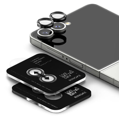 Zaštitna folija za zadnju kameru Ringke za Samsung Galaxy Z Flip7 F766, Kaljeno staklo, Set od 2 komada, Crna
